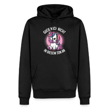 Guck Mich Nicht In Diesem Ton An - Männer Premium Bio Hoodie - Schwarz - Vorne - Nico (187cm)