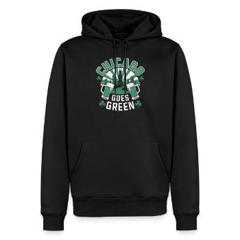 Chicago se met au vert - Sweat à capuche Premium bio Homme - noir - Devant - Nico (187cm)