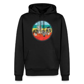 Amoureux des plantes jardinage rétro - Sweat à capuche Premium bio Homme - noir - Devant - Nico (187cm)