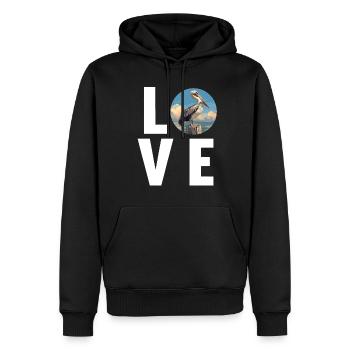 Pelikane Pelikan - Männer Premium Bio Hoodie - Schwarz - Vorne - Nico (187cm)