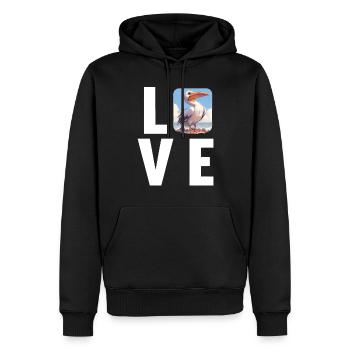 Pelikane Pelikan - Männer Premium Bio Hoodie - Schwarz - Vorne - Nico (187cm)