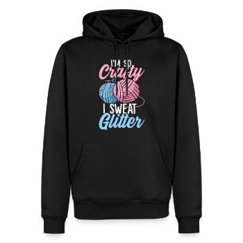 Ich bin so handwerklich Ich schwitze Glitzer Lustiges Nähen - Männer Premium Bio Hoodie - Schwarz - Vorne - Nico (187cm)