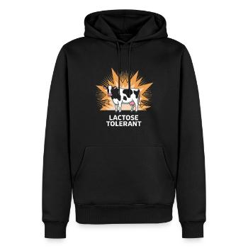 Lactose Tolerant Kuh - Männer Premium Bio Hoodie - Schwarz - Vorne - Nico (187cm)