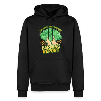 CFO Je suis juste là pour le rapport sur les bénéfices - Sweat à capuche Premium bio Homme - noir - Devant - Nico (187cm)