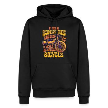 Tricycle couché Tricycle couché - Sweat à capuche Premium bio Homme - noir - Devant - Nico (187cm)