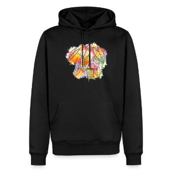 Amateur de plantes jardinage Aquarelle - Sweat à capuche Premium bio Homme - noir - Devant - Nico (187cm)