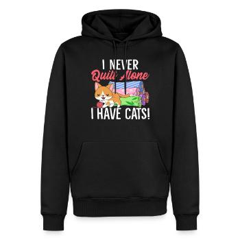 Je ne quilte jamais seul J’ai des chats Quilting drôle - Sweat à capuche Premium bio Homme - noir - Devant - Nico (187cm)