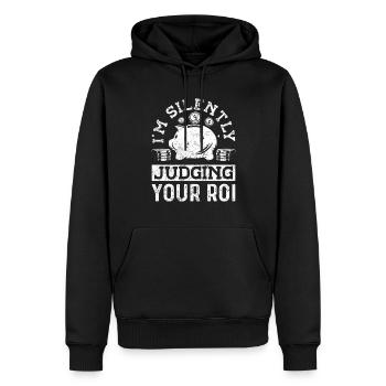 Citation drôle conseiller fiscal entrepreneur - Sweat à capuche Premium bio Homme - noir - Devant - Nico (187cm)