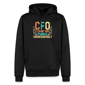 Citation drôle conseiller fiscal entrepreneur - Sweat à capuche Premium bio Homme - noir - Devant - Nico (187cm)