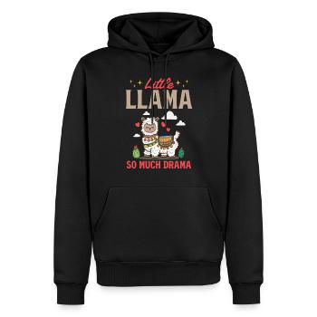 Little llama so much drama - Alpaca Lover Llama - Männer Premium Bio Hoodie - Schwarz - Vorne - Nico (187cm)