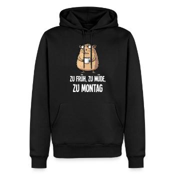 Capybara Coffee Monday Morning Grouch Gift - Men’s Premium Organic Hoodie - black - Front - Nico (187cm)