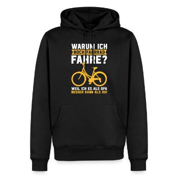 Grand-père Bike Lover Grand-père Bike Pops - Sweat à capuche Premium bio Homme - noir - Devant - Nico (187cm)