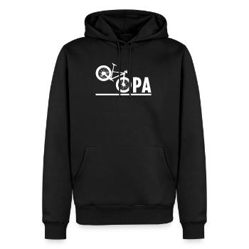Grand-père Bike Lover Grand-père Bike Pops - Sweat à capuche Premium bio Homme - noir - Devant - Nico (187cm)