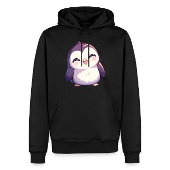 Pinguine Pinguin - Männer Premium Bio Hoodie - Schwarz - Vorne - Nico (187cm)