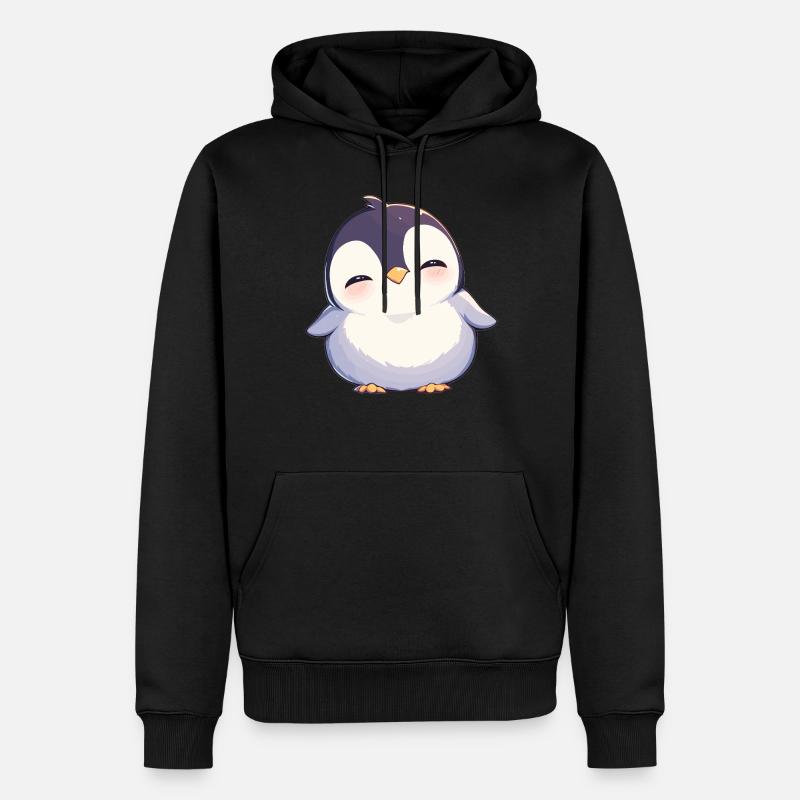 Pinguine Pinguin - Männer Premium Bio Hoodie - Schwarz