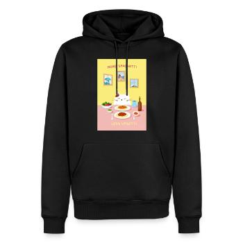 Katzenspruch für Katzenliebhaber - Männer Premium Bio Hoodie - Schwarz - Vorne - Nico (187cm)