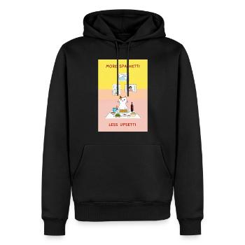 Lustiger Katzenspruch More Spaghetti Less Upsetti - Männer Premium Bio Hoodie - Schwarz - Vorne - Nico (187cm)