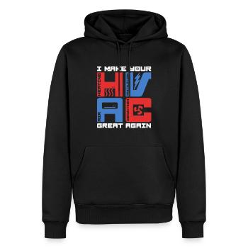 Klimatechniker HLK Installateur - Männer Premium Bio Hoodie - Schwarz - Vorne - Nico (187cm)