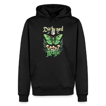 Fairycore Fée Gothique Darkened Magic - Sweat à capuche Premium bio Homme - noir - Devant - Nico (187cm)