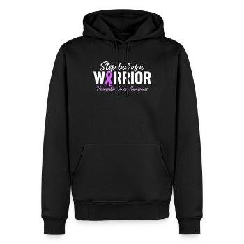 Stiefvater Von Einem Krieger Lila Band Lustig - Männer Premium Bio Hoodie - Schwarz - Vorne - Nico (187cm)