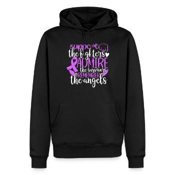 Unterstütze die Kämpfer, bewundere die Überlebenden - Männer Premium Bio Hoodie - Schwarz - Vorne - Nico (187cm)