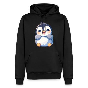 Pinguine Pinguin - Männer Premium Bio Hoodie - Schwarz - Vorne - Nico (187cm)