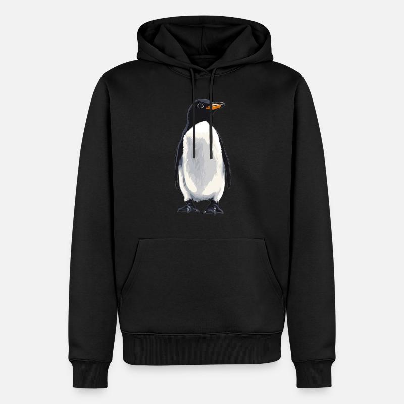 Pinguine Pinguin - Männer Premium Bio Hoodie - Schwarz