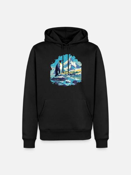 Pingouins Pingouin - Sweat à capuche Premium bio Homme - noir