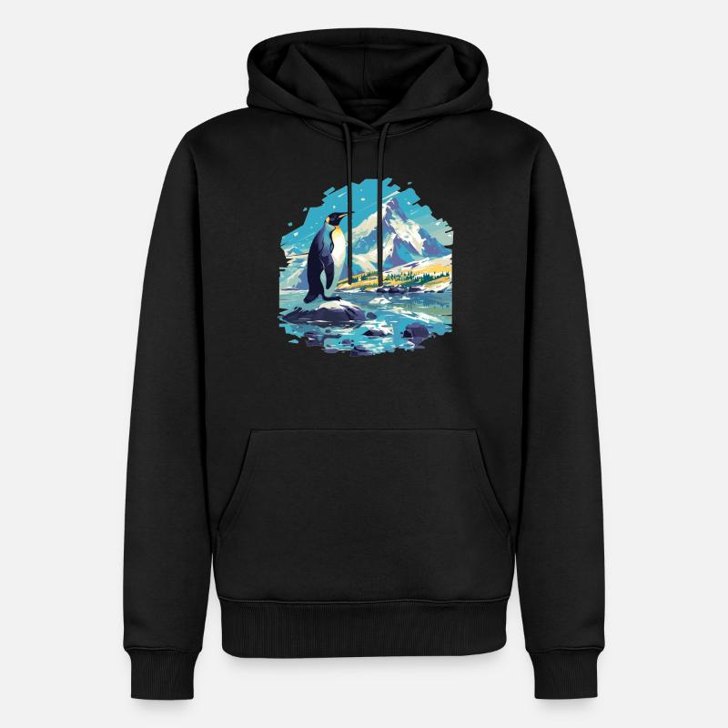 Pingouins Pingouin - Sweat à capuche Premium bio Homme - noir