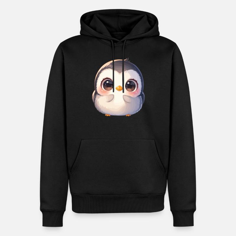 Pinguine Pinguin - Männer Premium Bio Hoodie - Schwarz