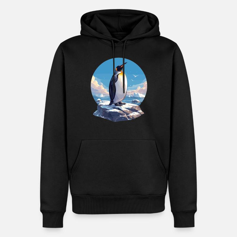 Pingouins Pingouin - Sweat à capuche Premium bio Homme - noir