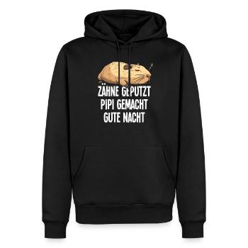 Zähne Geputzt Gute Nacht Capybara Pyjama Geschenk - Männer Premium Bio Hoodie - Schwarz - Vorne - Nico (187cm)