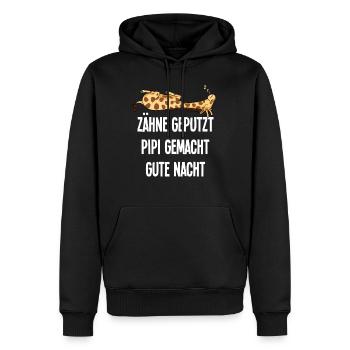 Giraffe Lustiger Spruch Zähne Geputzt Gute Nacht - Männer Premium Bio Hoodie - Schwarz - Vorne - Nico (187cm)