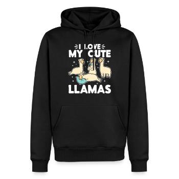 Alpaca Lover Llama Lover - I love my cute Llamas - Männer Premium Bio Hoodie - Schwarz - Vorne - Nico (187cm)