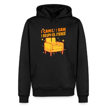 Polsterer Polsterin I Came I Saw I Reupholstered - Männer Premium Bio Hoodie - Schwarz - Vorne - Nico (187cm)