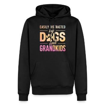 Cadeaux de grand-père chien - Sweat à capuche Premium bio Homme - noir - Devant - Nico (187cm)