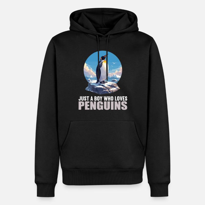 Pingouins Pingouin - Sweat à capuche Premium bio Homme - noir