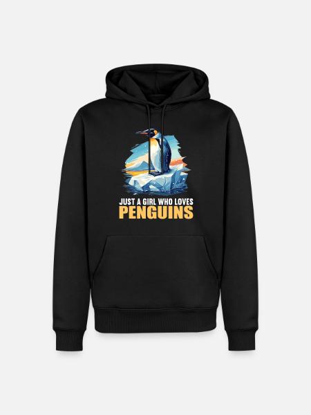 Pinguine Pinguin - Männer Premium Bio Hoodie - Schwarz