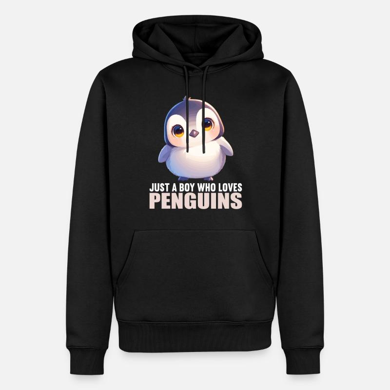 Pingouins Pingouin - Sweat à capuche Premium bio Homme - noir