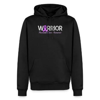 Bauchspeicheldrüsenkrebs Krieger Endokrine Drüse Lila - Männer Premium Bio Hoodie - Schwarz - Vorne - Nico (187cm)