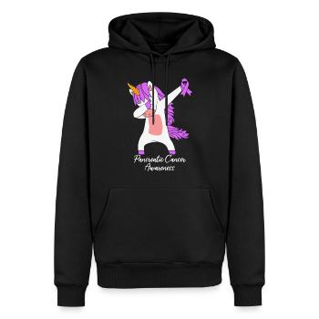 Sensibilisation au cancer du pancréas Drôle Arc-en-ciel Violet - Sweat à capuche Premium bio Homme - noir - Devant - Nico (187cm)