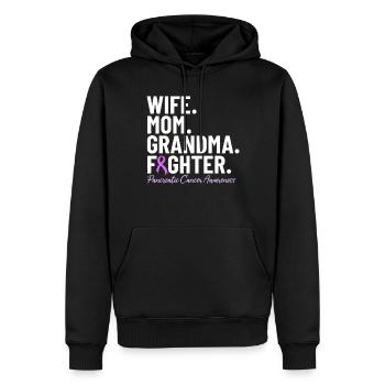 Épouse Maman Grand-mère Combattante Ruban Violet Pancréatique - Sweat à capuche Premium bio Homme - noir - Devant - Nico (187cm)