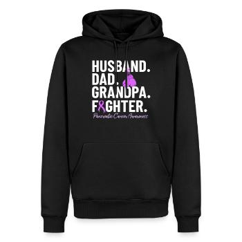 Husband Dad Grandpa Fighter Purple Ribbon - Men’s Premium Organic Hoodie - black - Front - Nico (187cm)
