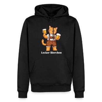 Yummy Beer Cat Beer Cat Lover - Sweat à capuche Premium bio Homme - noir - Devant - Nico (187cm)