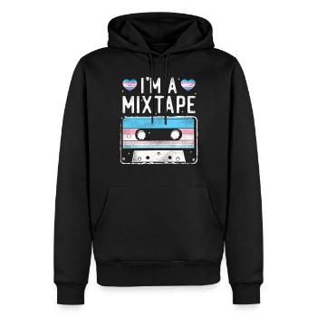 Fierté LGBT transgenre - Sweat à capuche Premium bio Homme - noir - Devant - Nico (187cm)