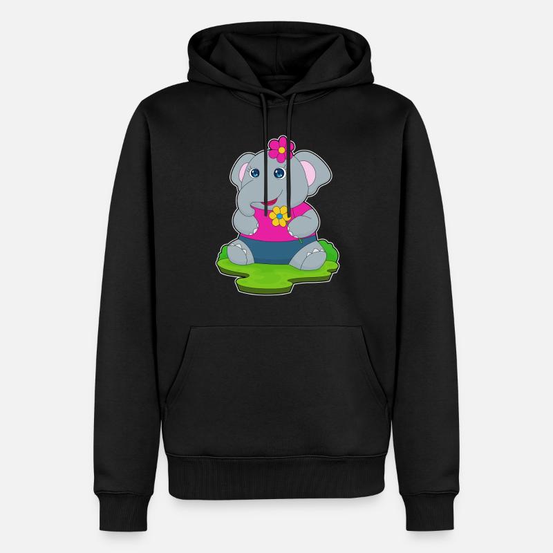 Fleurs d’éléphant - Sweat à capuche Premium bio Homme - noir