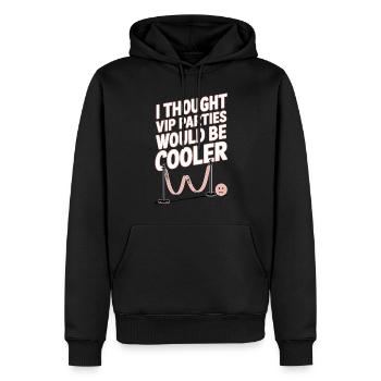 I Thought VIP Parties Would Be Cooler Irony VIP - Men’s Premium Organic Hoodie - black - Front - Nico (187cm)