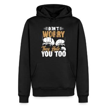 Sorgen Sie Sich Nicht, Dass Sie Dich Auch Hassen - Männer Premium Bio Hoodie - Schwarz - Vorne - Nico (187cm)