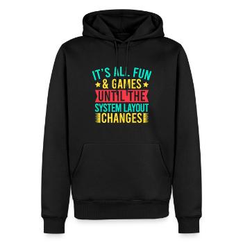 Insurance Agent System Layout Changes Funny - Männer Premium Bio Hoodie - Schwarz - Vorne - Nico (187cm)