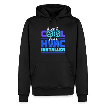 Klimatechniker Keep It Cool Be An HVAC Installer - Männer Premium Bio Hoodie - Schwarz - Vorne - Nico (187cm)